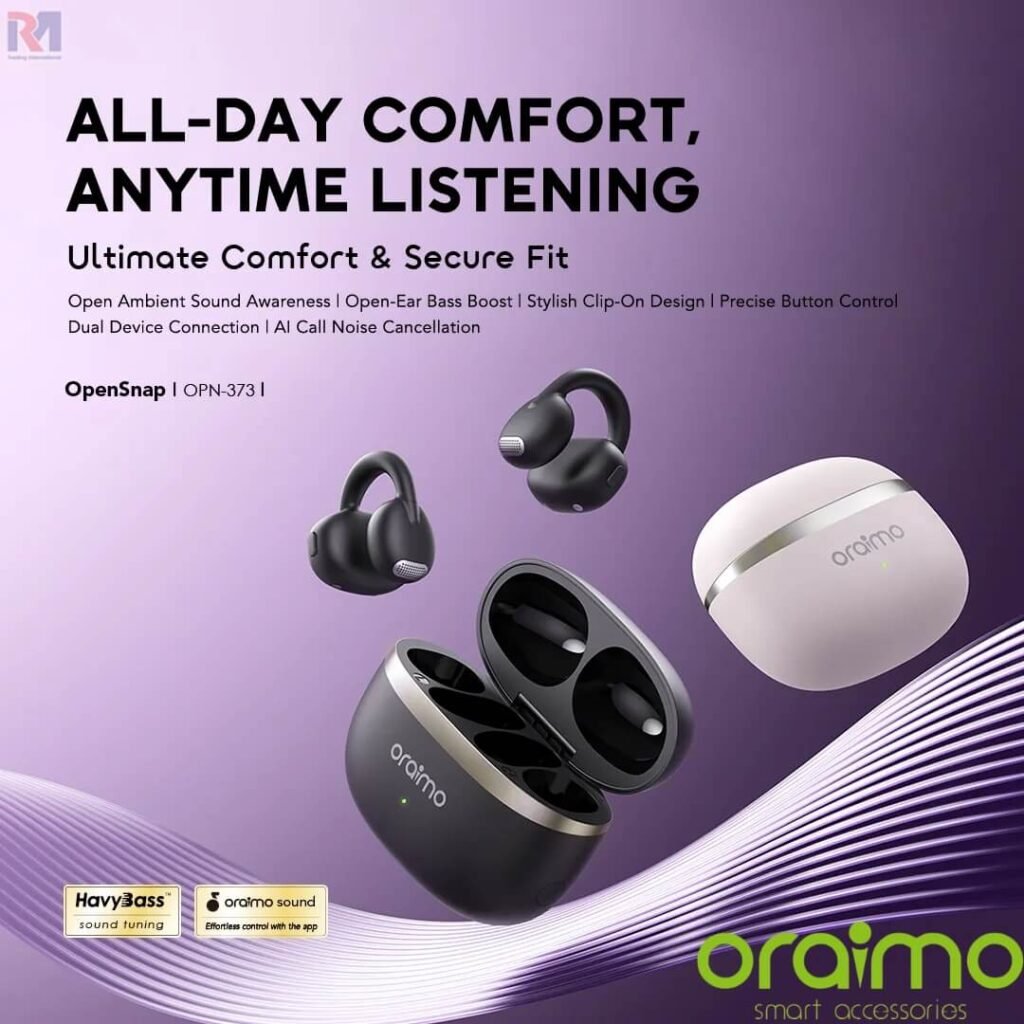 Oraimo OPN 373 OpenSnap Clip-On True Wireless Earbuds