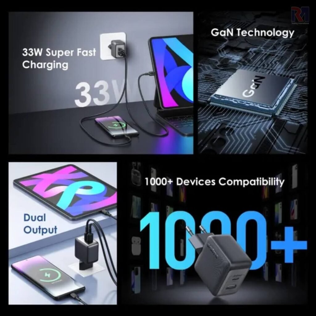 Oraimo PowerGaN 33 Pro 33W GaN Wall Charger OCW-7331E plus C54