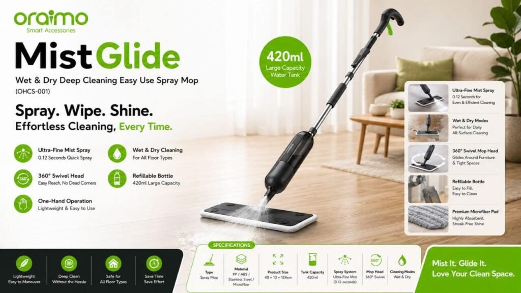 Oraimo MistGlide Wet & Dry Spray Mop Price in Bangladesh