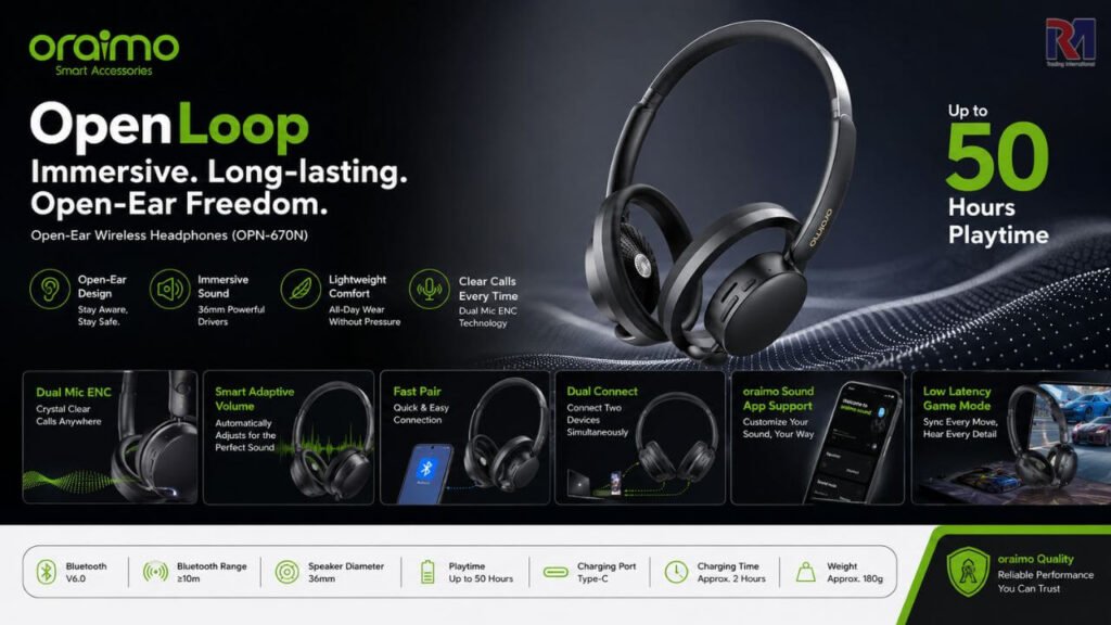 Oraimo OpenLoop Open-Ear Wireless Headphones Price in Bangladesh