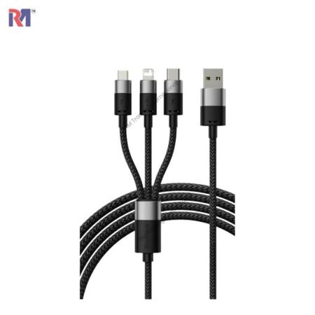 Baseus StarSpeed 1-for-3 Fast Charging Data Cable USB to M+L+C 3.5A 1.2M